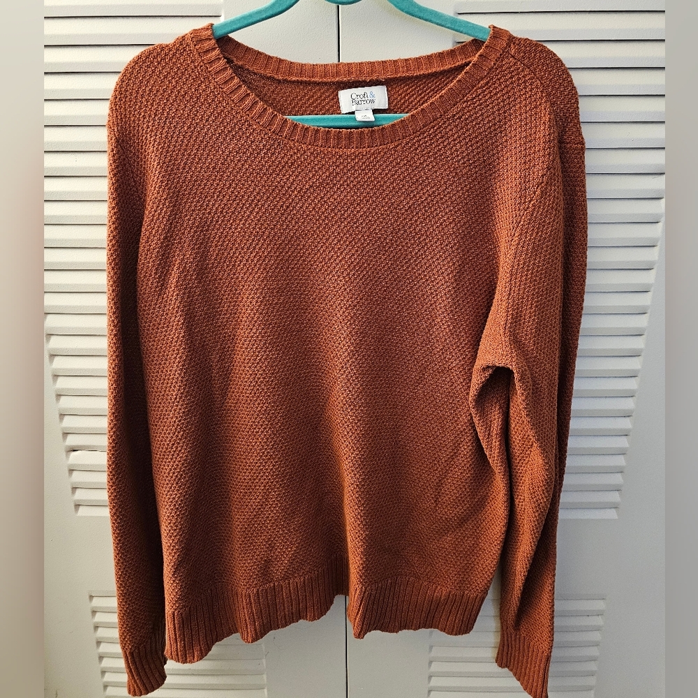 Croft & Barrow Rust/Dark Coral Crew Neck Sweater - Women's Size XXL